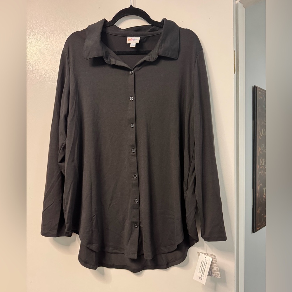 Dark Gray Button-Up Long Sleeve Shirt